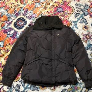 🎈Yoki Sports Dark Brown Sweater Neckline Puffer Jacket